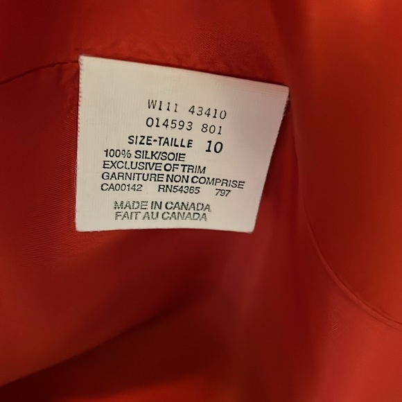 Nygard 100% Silk Women’s Orange Suit Jacket Like New, Lined, Lapel, Size 10 - Picture 11 of 11